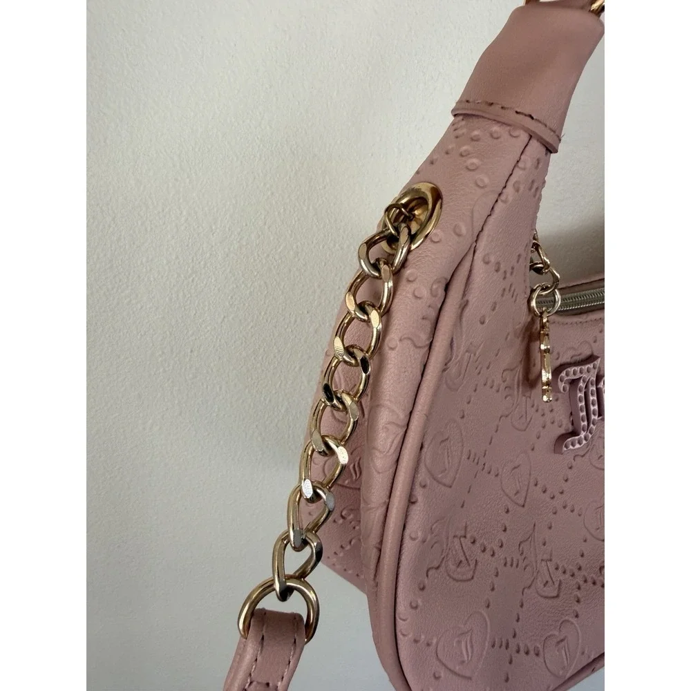 Juicy Couture Small Satchel Purse‎ Bag Pink with Charm Y2K 2000s Vintage